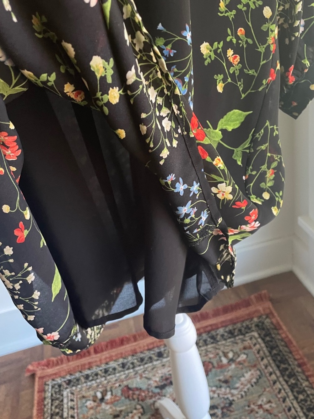 Dalia Floral Collar Tunic Dress: Cottagecore, Whimsigoth, Boho 10 - Picture 10 of 13